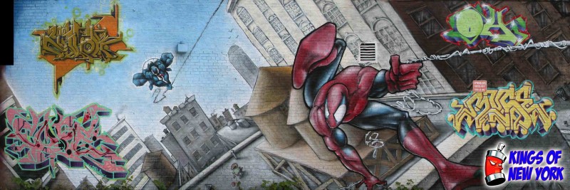 Spiderman Panoramic Wall By Ewok 5MH, Cope2, Muse, Oh – Queens NY