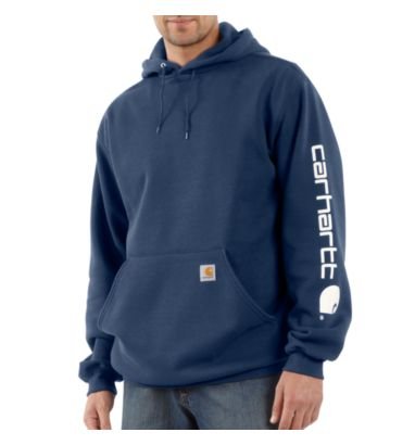 Carhartt Men’s Big-Tall Midweight Signature Sleeve Logo Hooded Sweatshirt