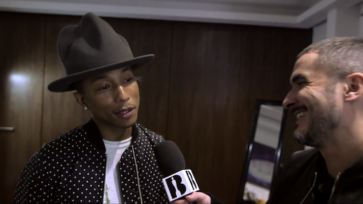 Pharrell Talks New Album With Zane Lowe At 2014 BRIT Awards