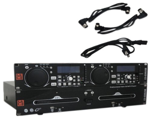 Mr. Dj CD-8200USB MP3/USB/SD Card Compatible Professional Rack Mount Dual Multi-Disc DJ CD Player