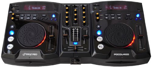 Pyle-Pro PDCDJ400 Professional Dual CD/SD/MP3/HD DJ Player W/Built-In Mixer And Scratch Function