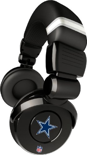 iHip Official NFL – DALLAS COWBOYS – Noise Isolation Pro DJ Quality Headphone With Detachable Cord And Built-In Microphone With Volume Control, NFH26DAC