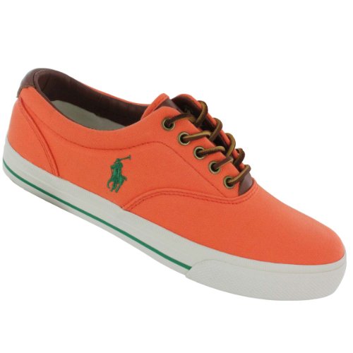 Polo by Ralph Lauren Men’s Vaughn Canvas Lace Up Fashion Sneaker Orange 9.5 M US