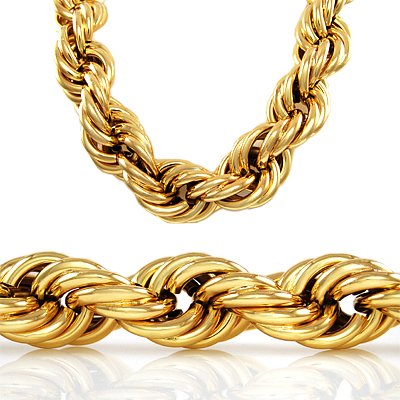 30 Inch 20mm Gold Style Thick Rope Hip Hop Chain Necklace