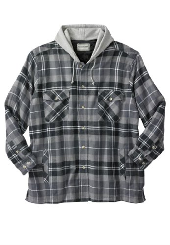 Boulder Creek Men’s Big Tall Fleece-Hooded Shirt Jacket