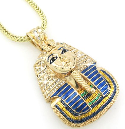 Hip Hop Bling Glod Tone King Tut Pharaoh Pendant