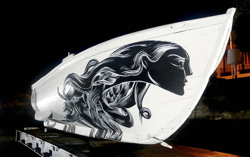 Amazing art on a boat by Pantónio in Lisbon – his profile is…