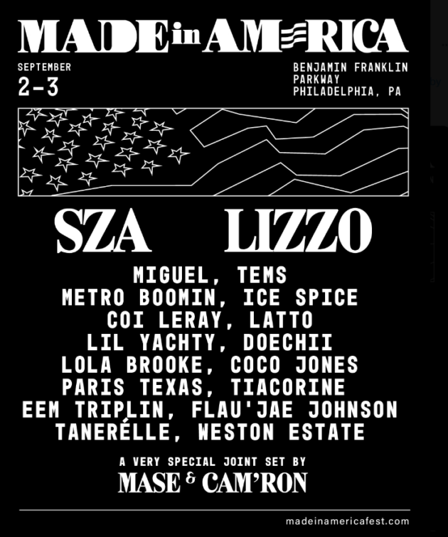 SZA & Lizzo Headlining Made In America With Special Joint Set by Ma$e & Cam’Ron